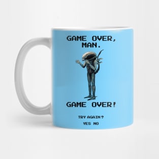 "Game over, man" in retro pixel art style Mug